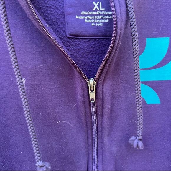 The Color Run Purple Full Zip Hoodie Sweatshirt XL - Picture 4 of 4
